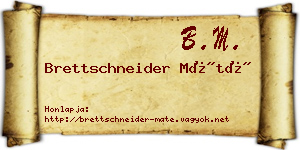 Brettschneider Máté névjegykártya